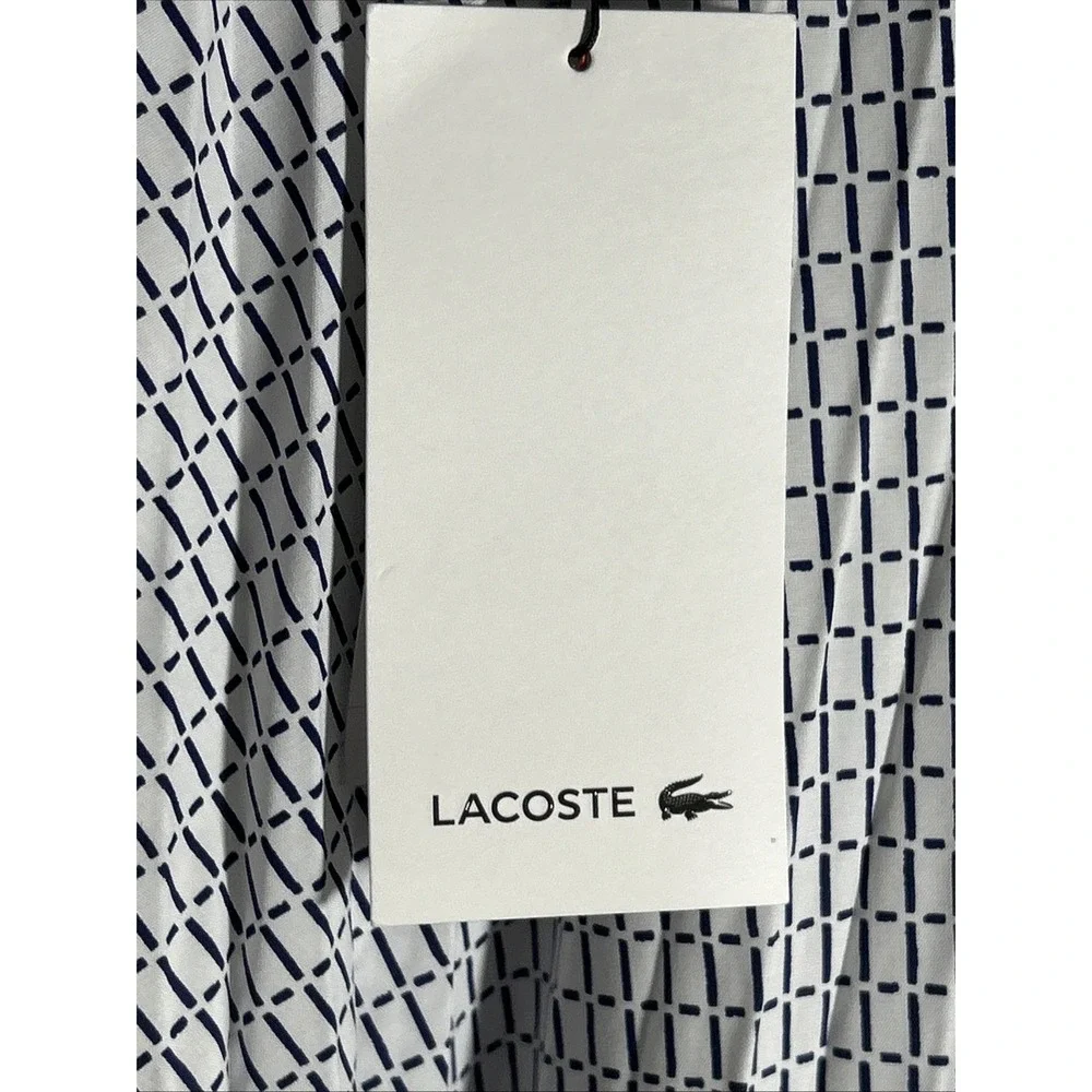 LACOSTE Pleated Skirt , Size 42/10, White/Thermal Blue  NWT MSRP 195